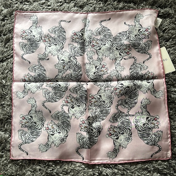 Ardeo Studios Pink Tiger Silk Scarf Sammi Jefcoate 45cm x 45cm - Picture 5 of 6